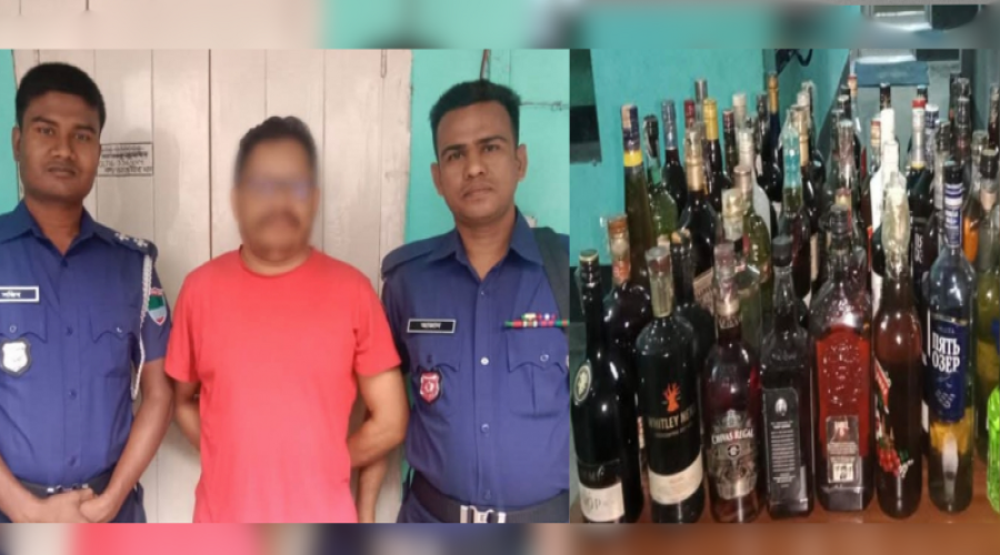 যশোর কিসমত নওয়াপাড়ায় লোহাগড়ার এক ব্যক্তি বিদেশি মদসহ আটক